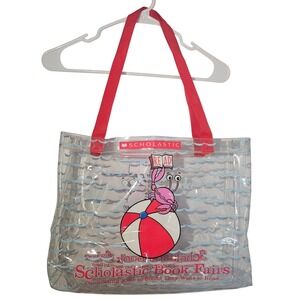VTG Scholastic Book Fairs Clear Concert Stadium Events Tote Bag 80s 90s Y2K Kids